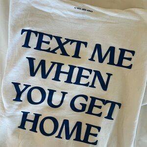 LONELY GHOST White Sweatshirt with Royal Blue Text